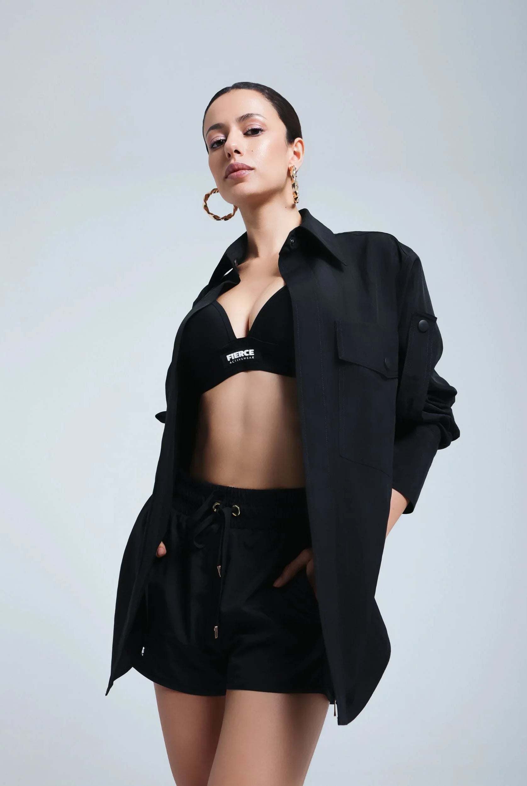 Lightweight oversized shirt styled for layering or solo wear