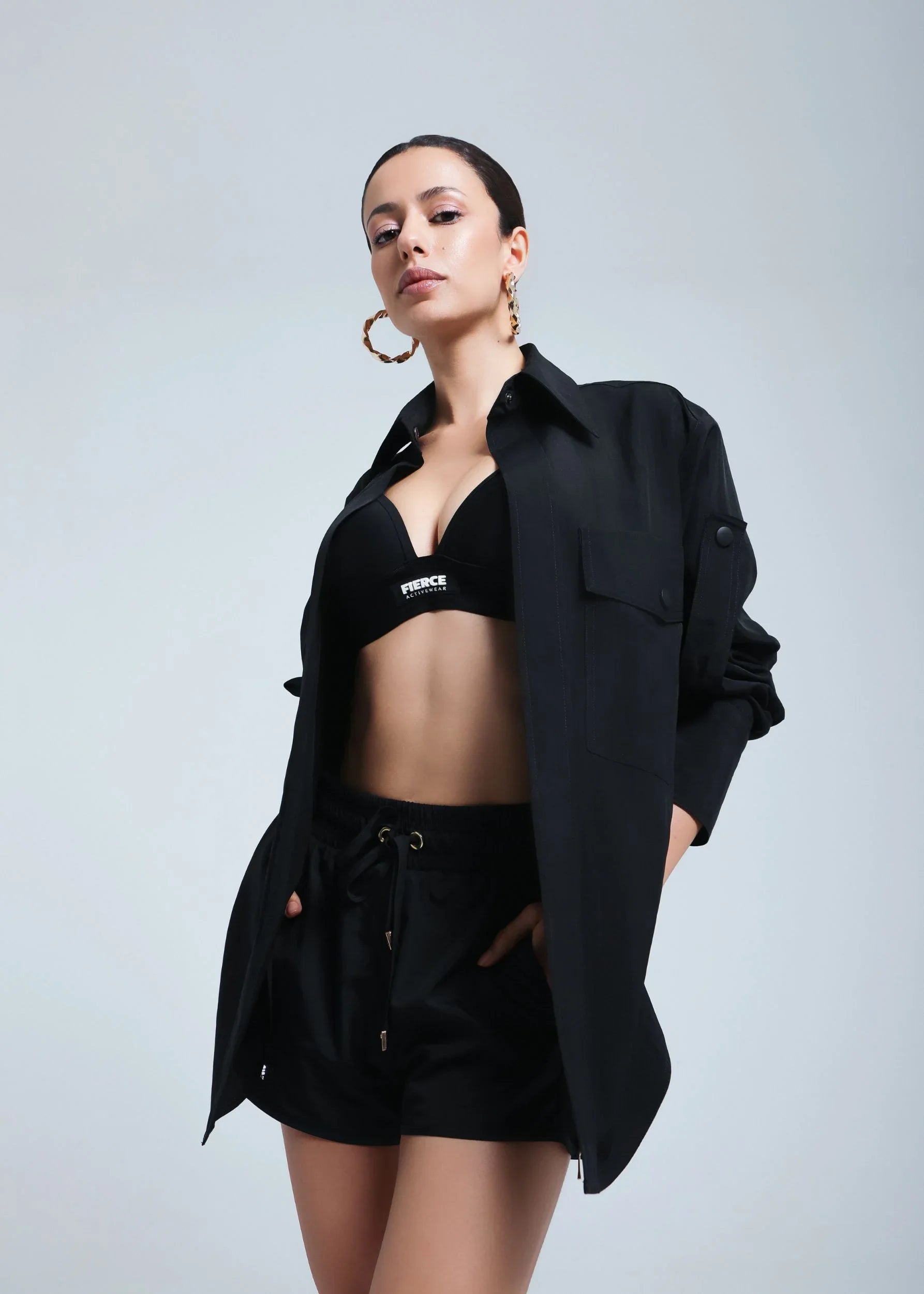 Lightweight oversized shirt styled for layering or solo wear