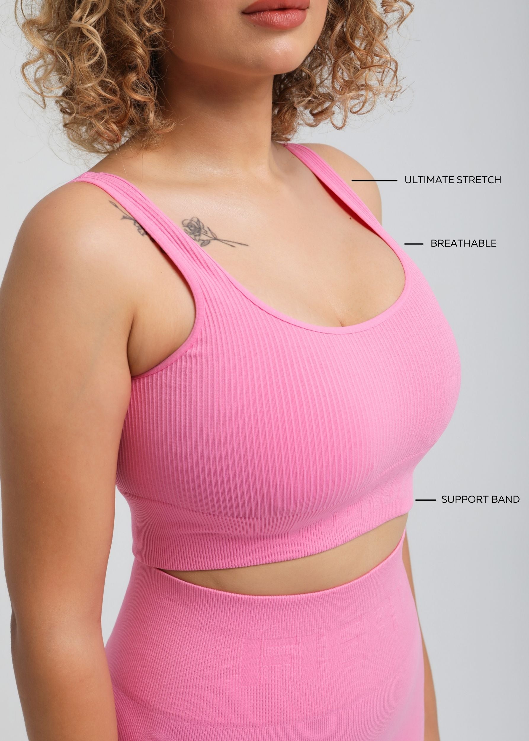 Lightweight breathable everyday bra—close-up of seamless fabric