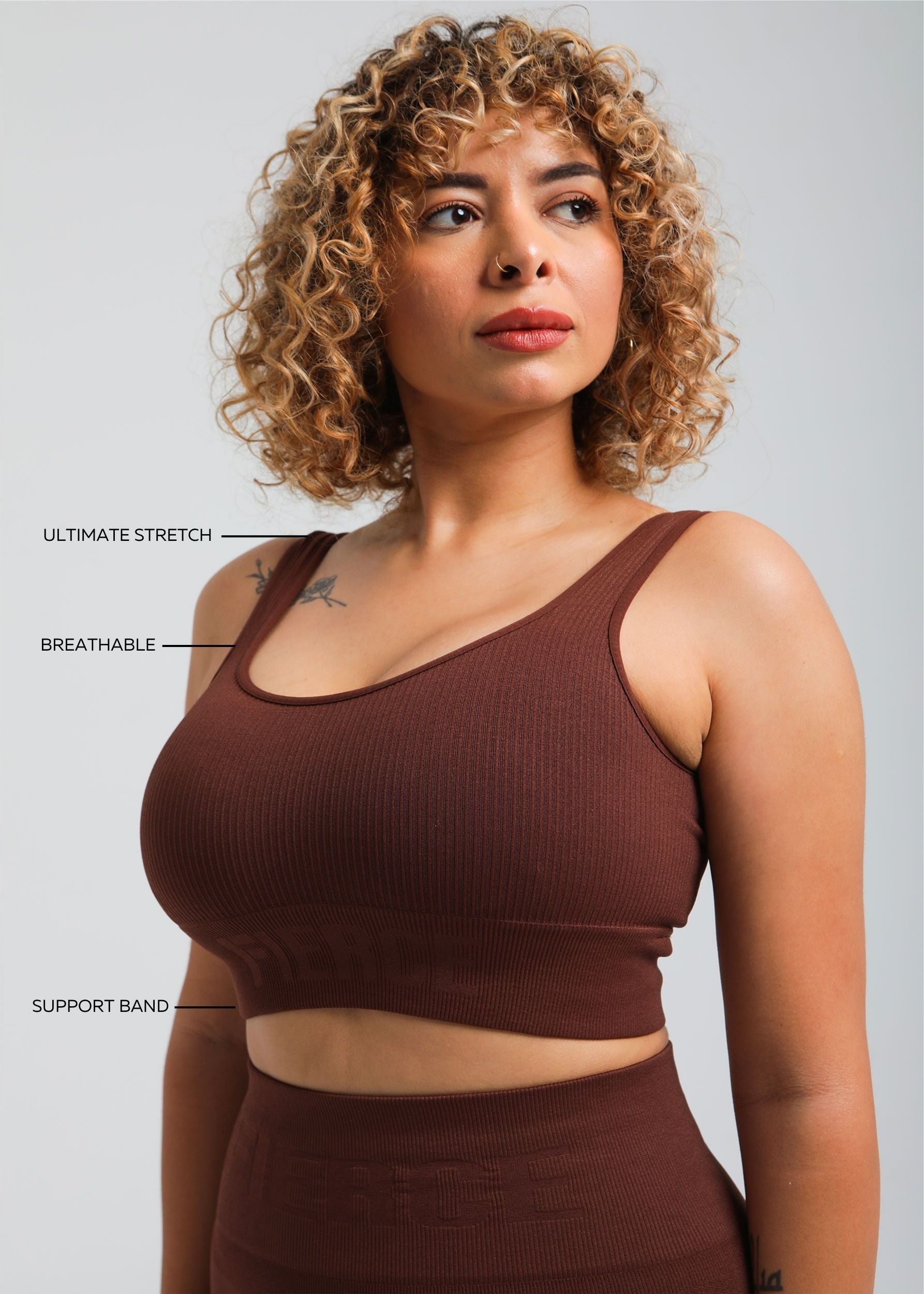 Lightweight breathable everyday bra—close-up of seamless fabric