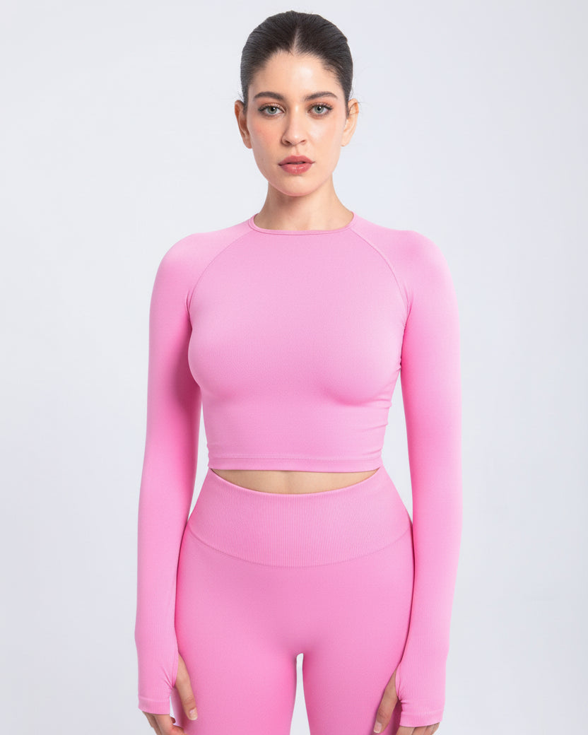 Second Skin Long Sleeve Crop Top – Sculpted & Sleek