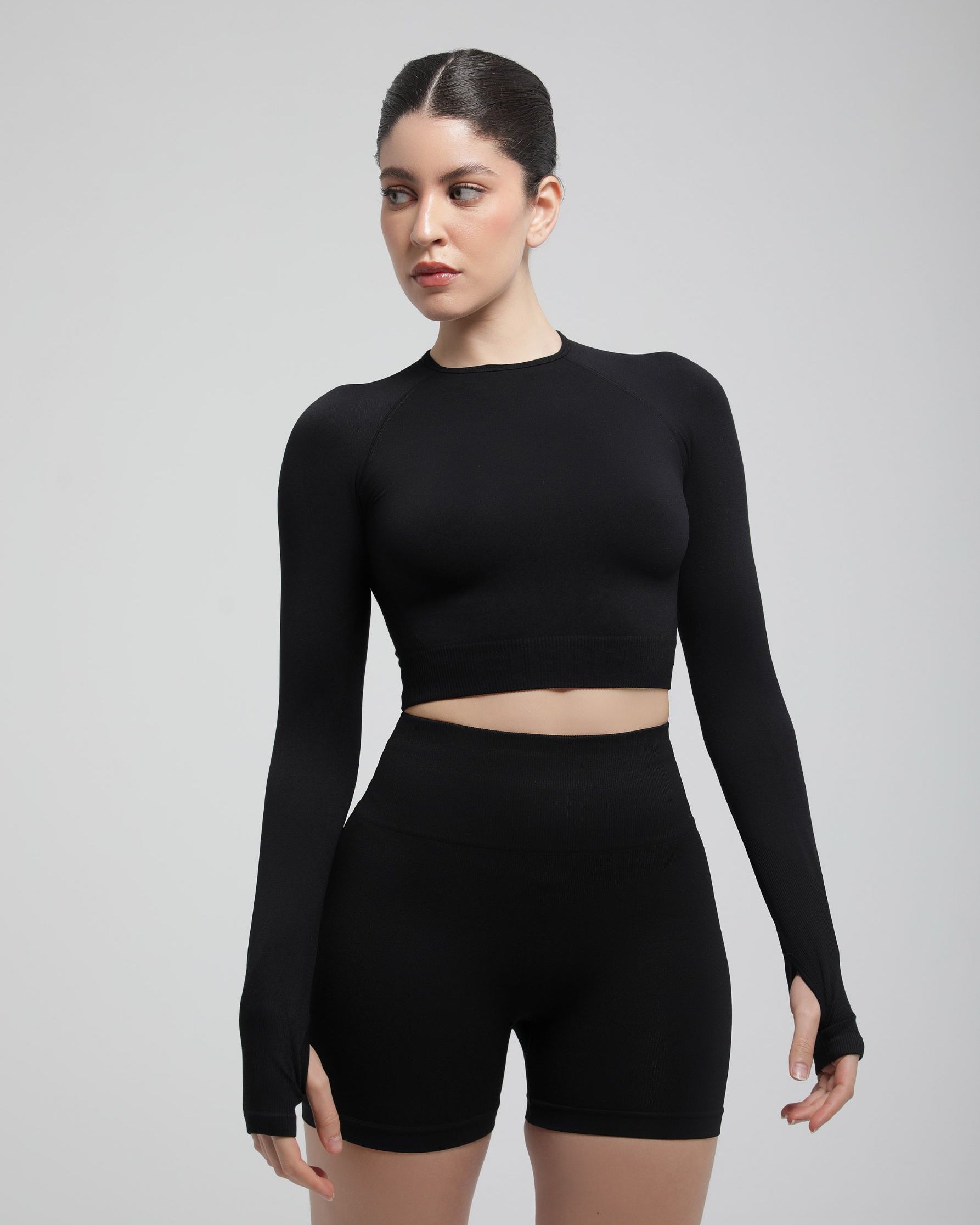 Second Skin Long Sleeve Crop Top – Sculpted & Sleek