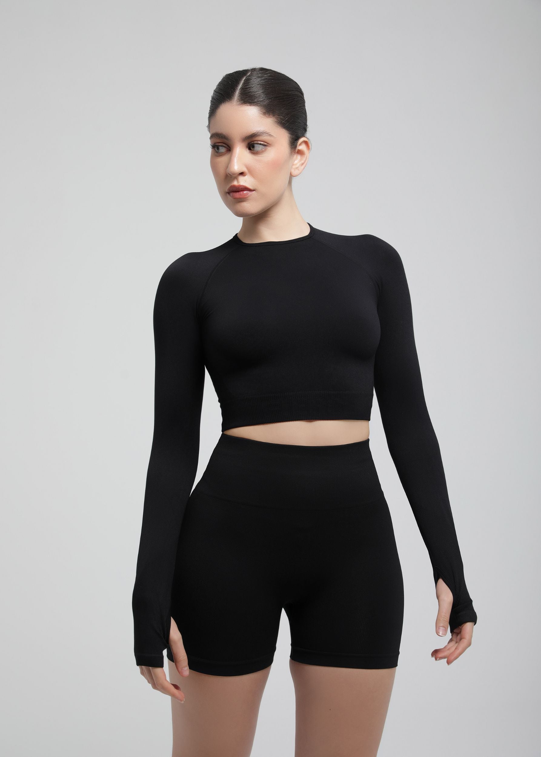 Second Skin Long Sleeve Crop Top – Sculpted & Sleek