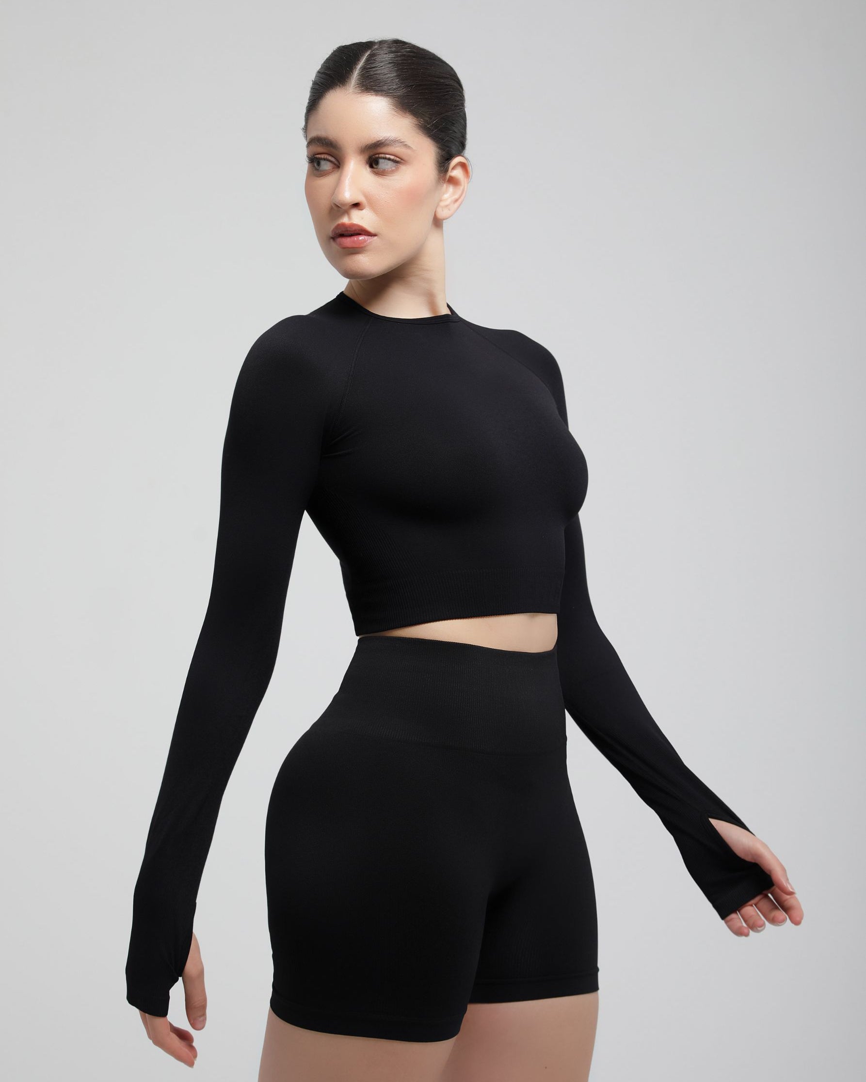 Second Skin Long Sleeve Crop Top – Sculpted & Sleek