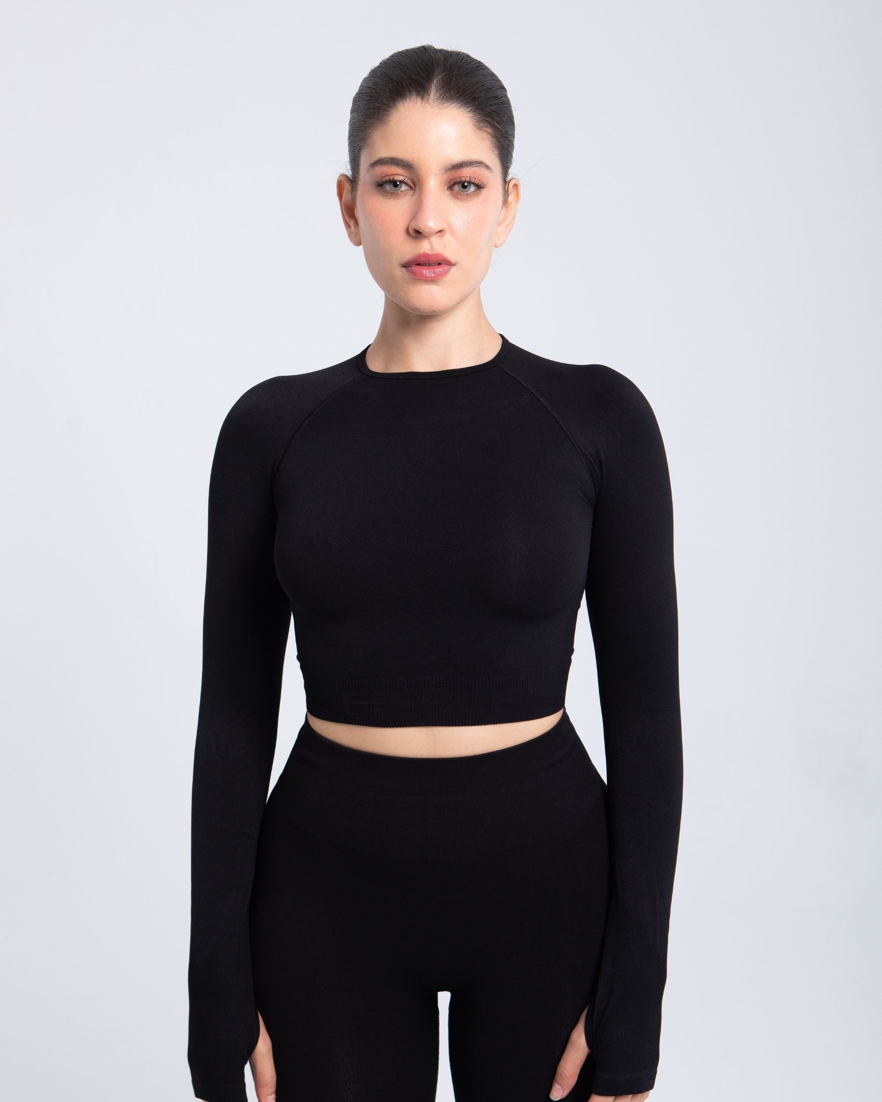 Second Skin Long Sleeve Crop Top – Sculpted & Sleek