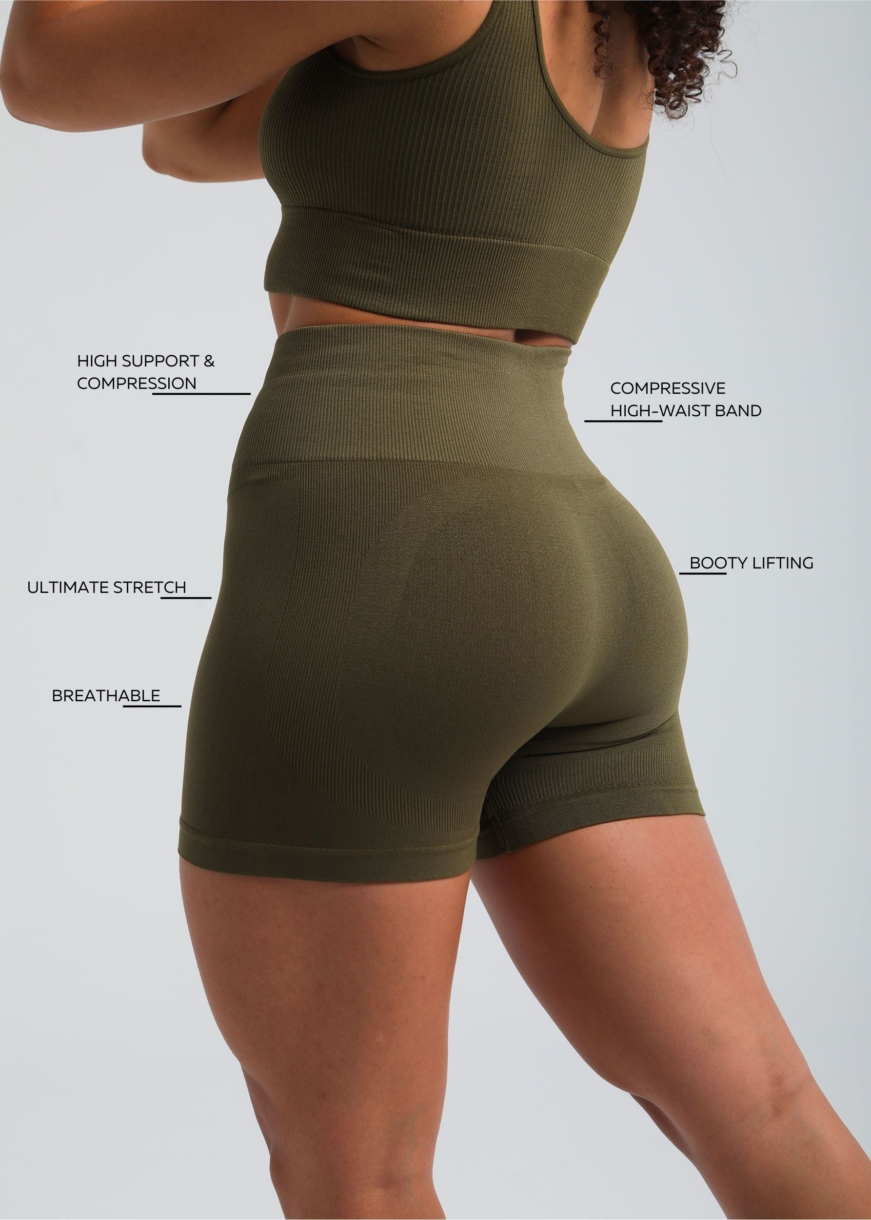 Booty-lifting shaping shorts with breathable, quick-dry fabric