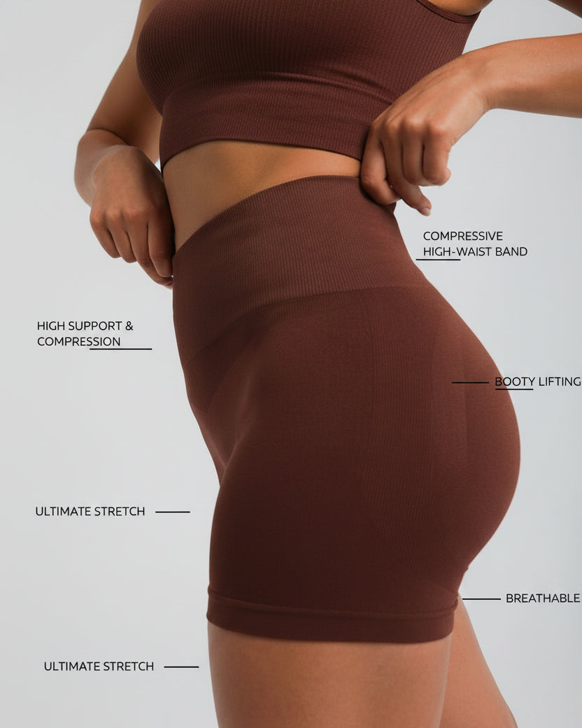 Booty-lifting shaping shorts with breathable, quick-dry fabric