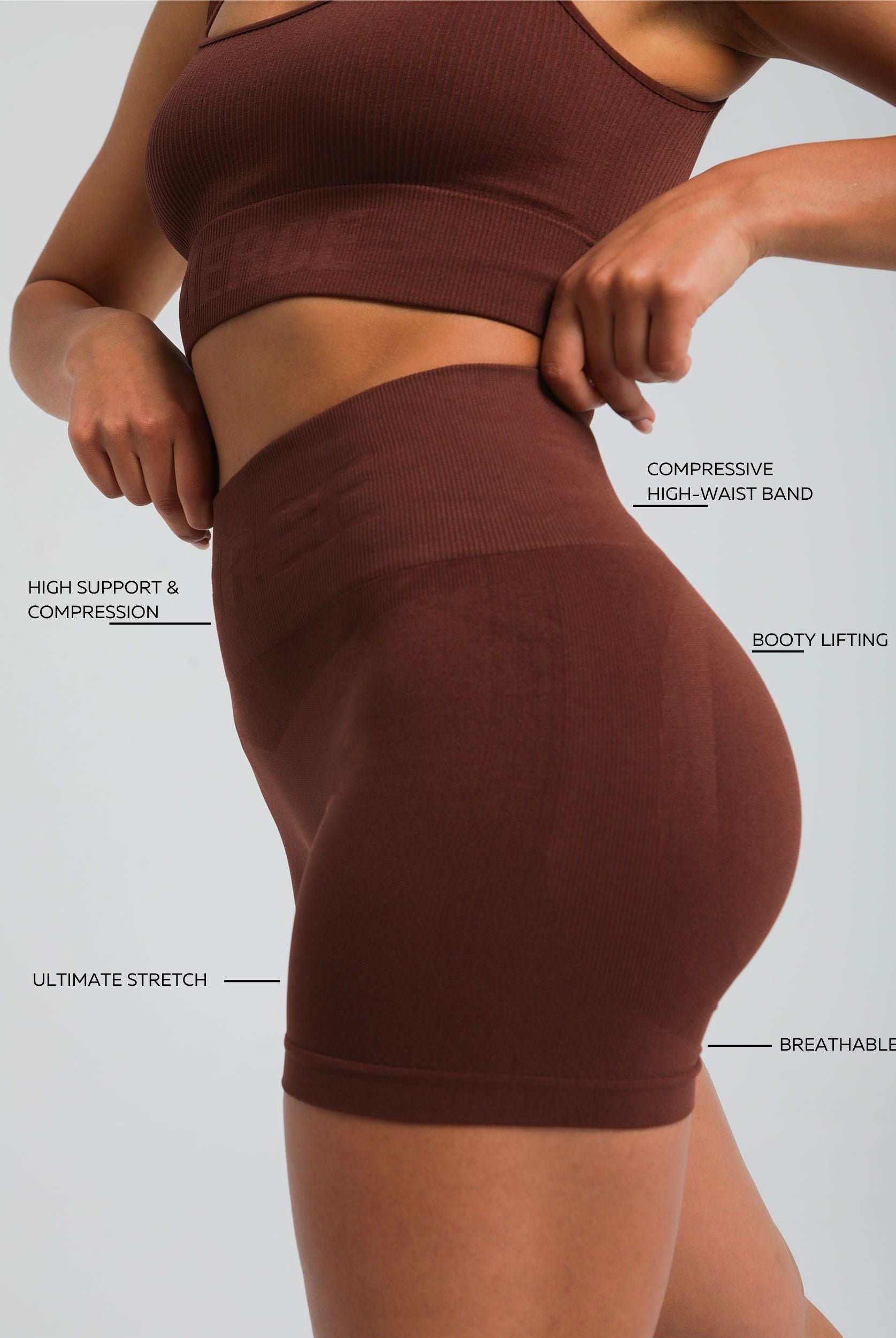 Booty-lifting shaping shorts with breathable, quick-dry fabric