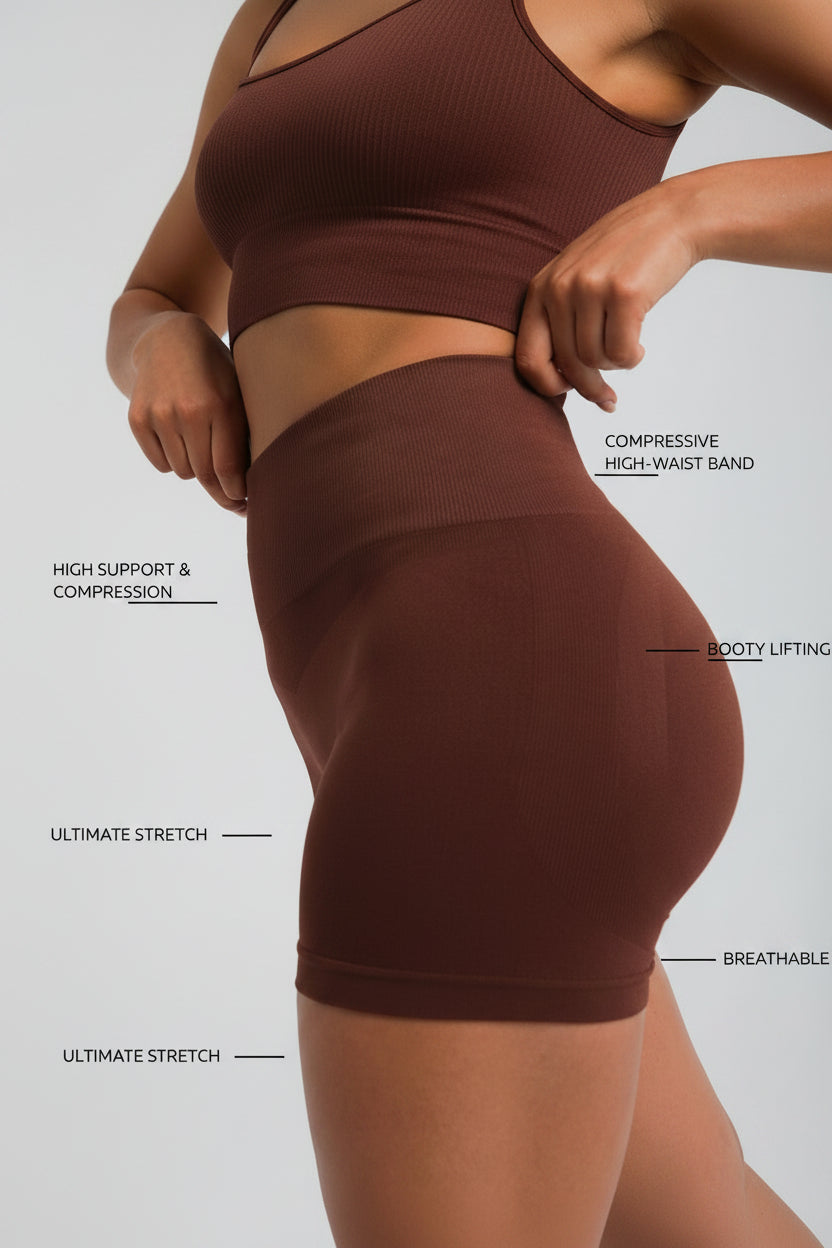 Booty-lifting shaping shorts with breathable, quick-dry fabric