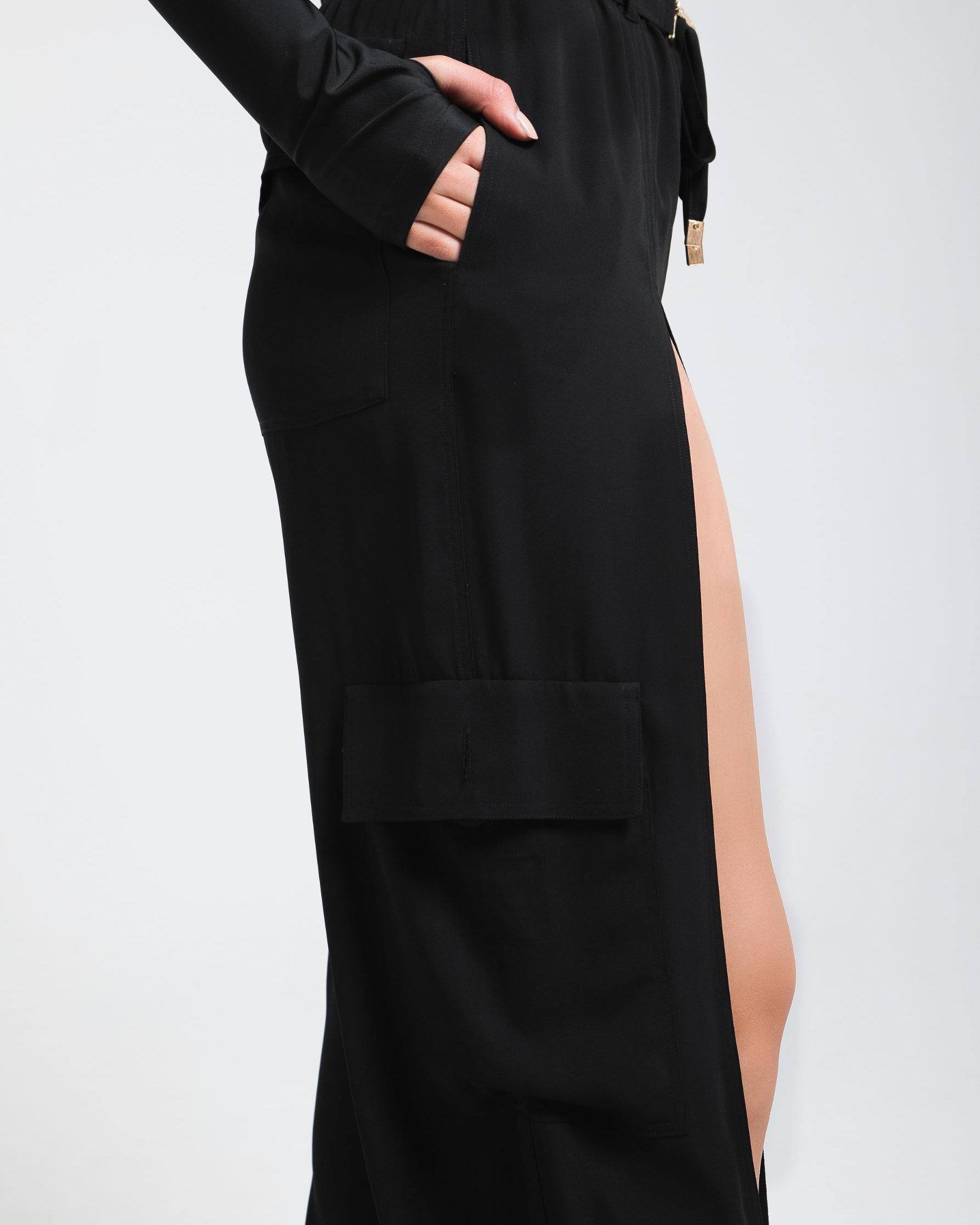 Sheer Cargo Pants with adjustable waist and ankle belts for customizable fit