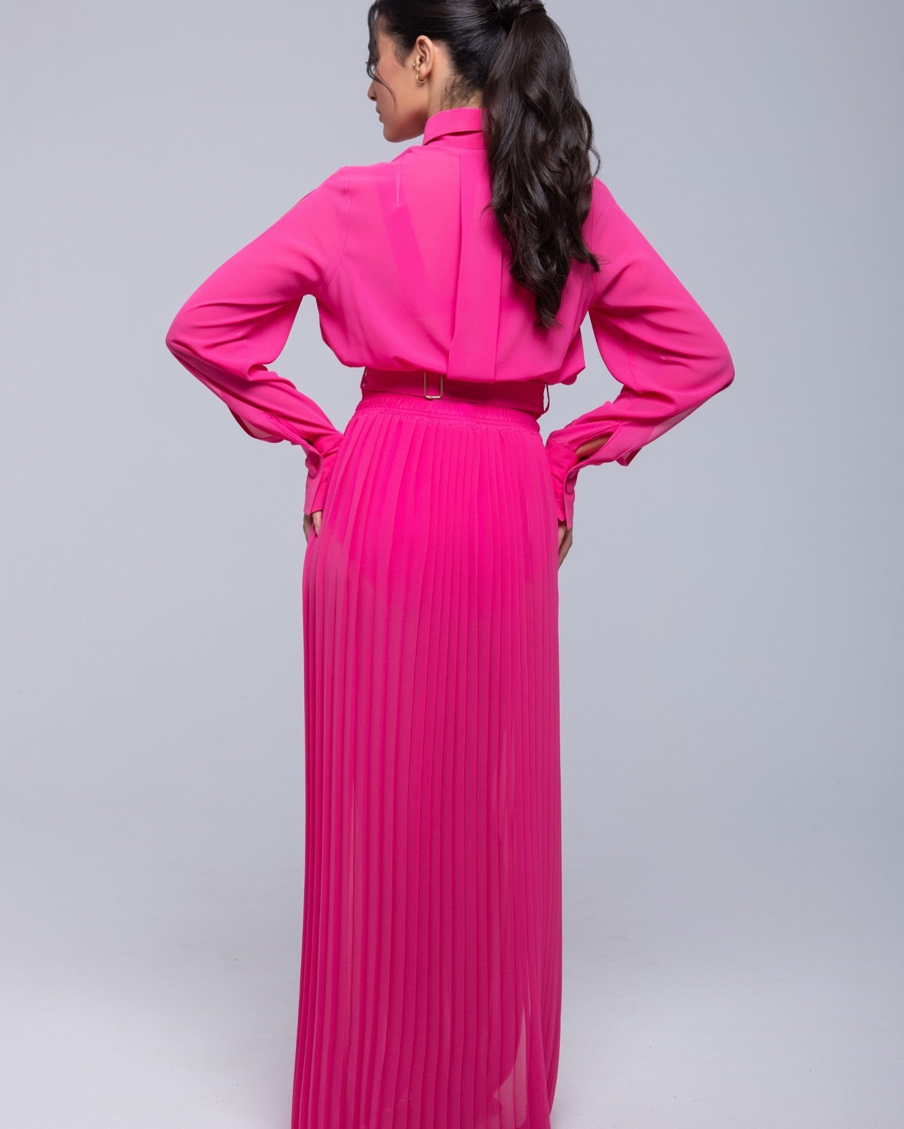 Sheer maxi skirt with lightweight muslin fabric and double side slits