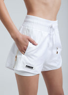 Slim fit Aero running shorts with side zippers and adjustable hem