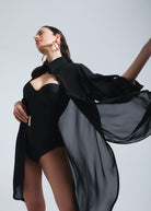 Marilyn one-piece swimsuit with push-up cups and removable lacing