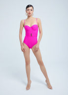Marilyn one-piece swimsuit with push-up cups and removable lacing