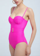 Marilyn one-piece swimsuit with push-up cups and removable lacing