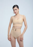Backless bikini top designed for swim, sport, and night-out versatility