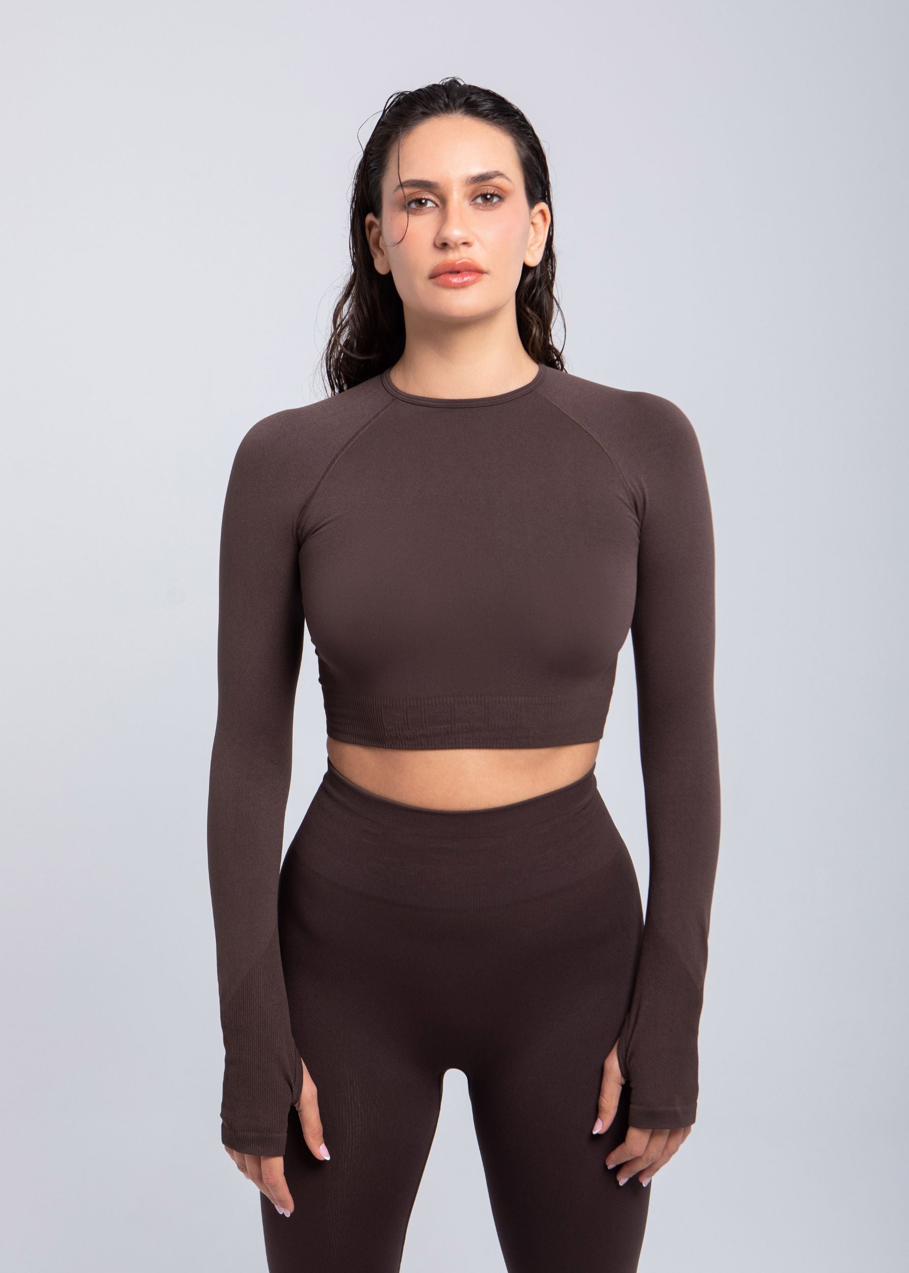 Second Skin Long Sleeve Crop Top – Sculpted & Sleek 