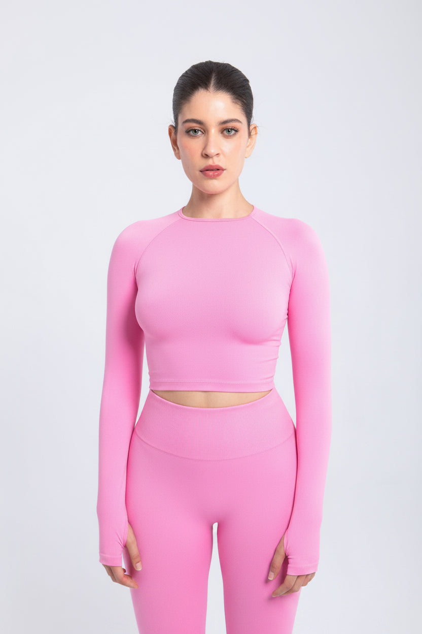 Second Skin Long Sleeve Crop Top – Sculpted & Sleek