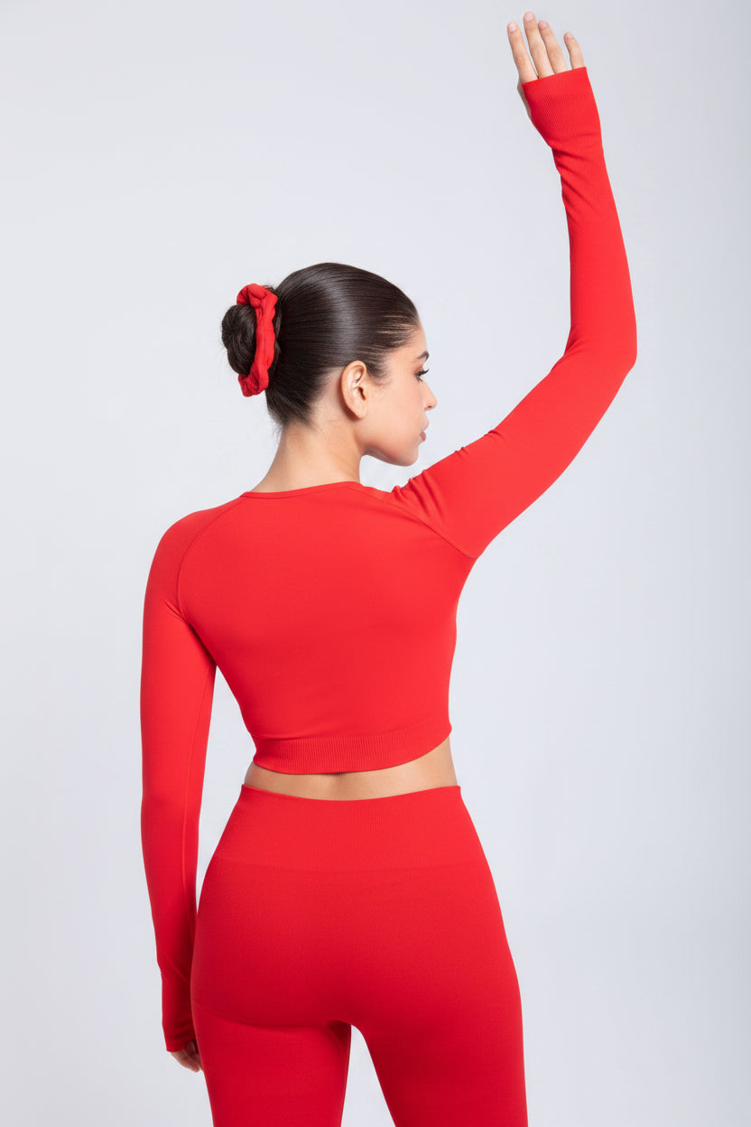Second Skin Long Sleeve Crop Top – Sculpted & Sleek