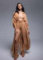 Sheer Cargo Pants with adjustable waist and ankle belts for customizable fit